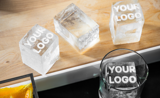 cubes of ice on the table