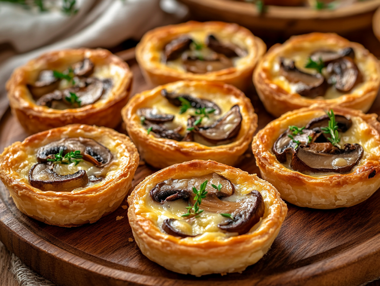 Mushroom Tartlets with Gruyere Cheese